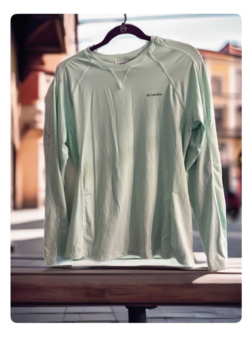 Columbia Light Mint Logo Long Sleeve Shirt